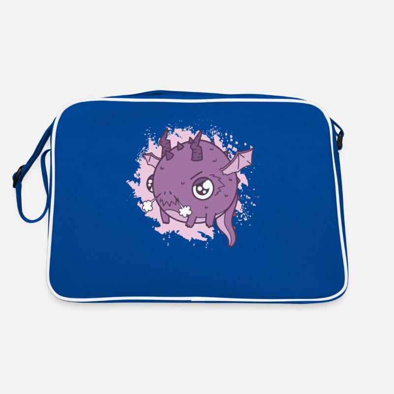 dicker Kawaii Drache ist sauer Retro Tasche