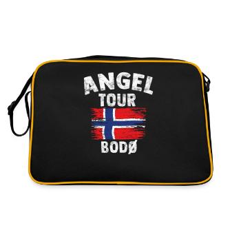 BODÖ - Angel Tour Norwegen Geschenk - Retro Tasche - Schwarz/Gold - Hinten