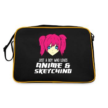 Juste un garçon qui aime l’anime et l’anime drôle - Sac Retro - noir/or - Dos