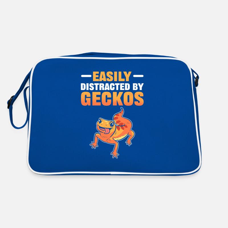 Easily Distracted By Geckos Reptile Lizard Gecko Retro Tasche