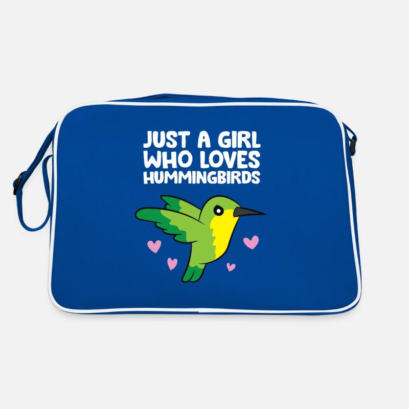 Nur ein Mädchen, das Kolibris liebt Retro Tasche