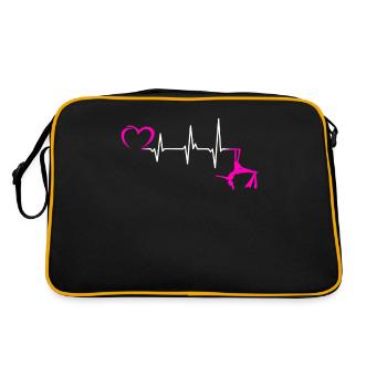 Luftseide Herzschlag Circus Aerialist - Retro Tasche - Schwarz/Gold - Hinten