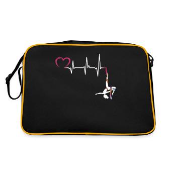 Luftseide Herzschlag Circus Aerialist - Retro Tasche - Schwarz/Gold - Hinten