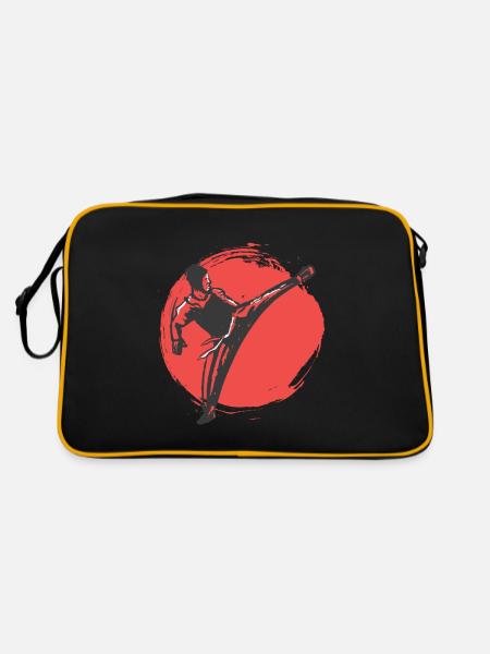 Koreanischer Kampfsport Taekwondo - Retro Tasche - Schwarz/Gold - Hinten