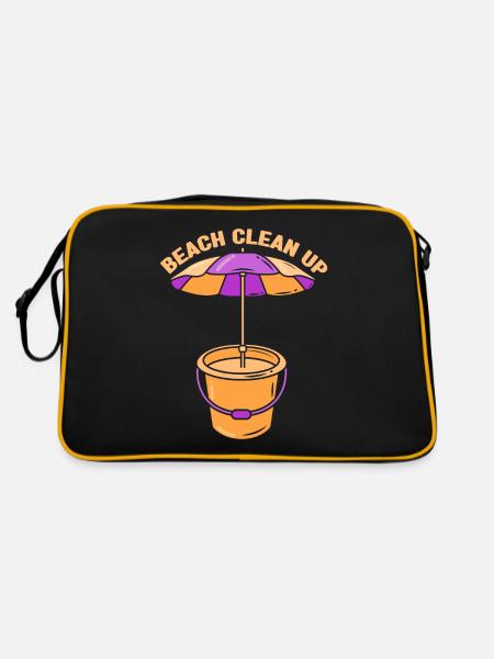 Beach Cleanup Beach Beach Clean Up Beaches - Retro Bag - black/gold - Back