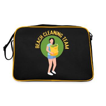 Beach Clean Up Team Beach Beach Cleaning - Retro Bag - black/gold - Back