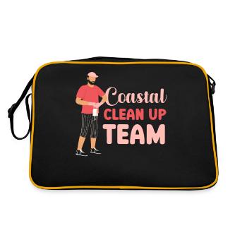Beach Clean Up Beach Coastal Cleanup Team - Retro Bag - black/gold - Back