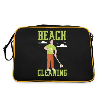 Beach Cleaning Beaches Beach Beach Clean Up - Retro Bag - black/gold - Back