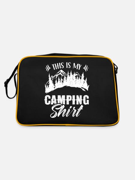 Ceci est ma chemise de camping est ma chemise de camping - Sac Retro - noir/or - Dos