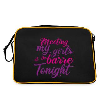 Meeting My Girls At The Barre Tonight 3 - Retro Tasche - Schwarz/Gold - Hinten