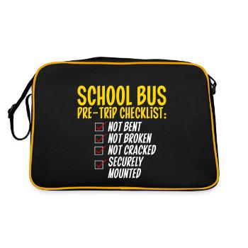 Liste de vérification avant le départ de l’autobus scolaire, non pliée, 4 - Sac Retro - noir/or - Dos