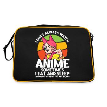 I Dont Always Watch Anime - Retro Tasche - Schwarz/Gold - Hinten