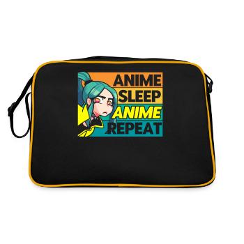 Anime Sleep Anime Repeat - Retro Bag - black/gold - Back