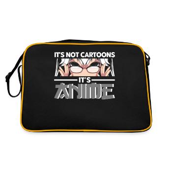 Its Not Cartoons Its Anime - Retro Tasche - Schwarz/Gold - Hinten
