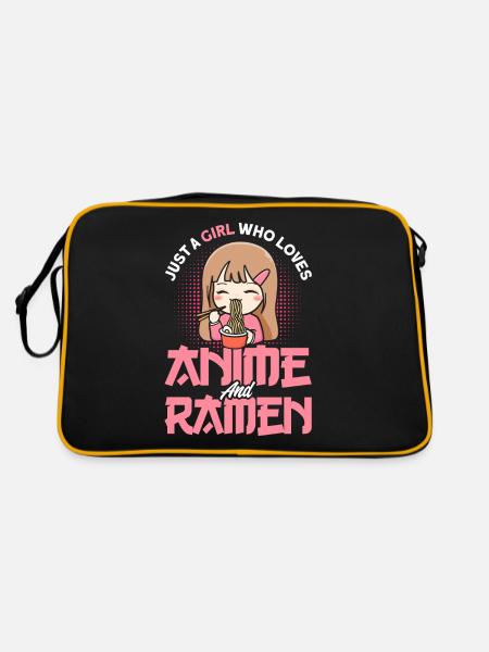 Just A Girl Who Loves Anime And Ramen - Retro Bag - black/gold - Back