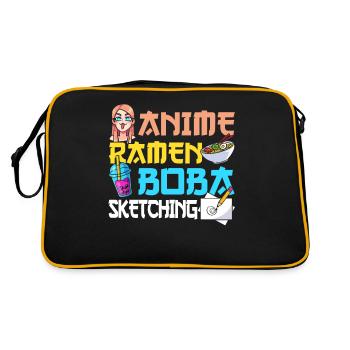 Anime Ramen Boba Sketching - Retro Bag - black/gold - Back