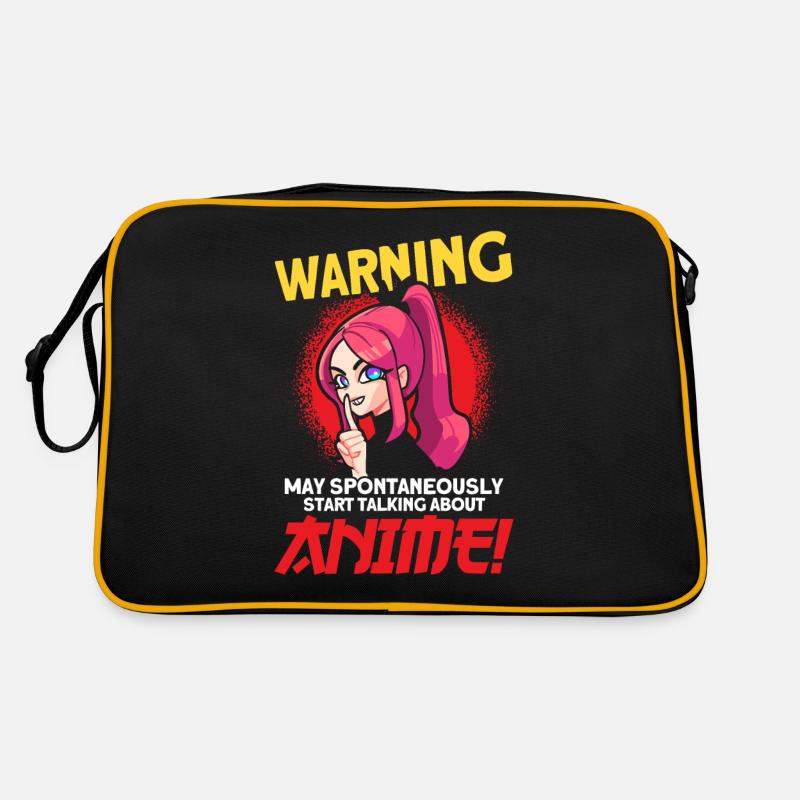 Warning May Spontaneously Start Talking Anime Retro Bag