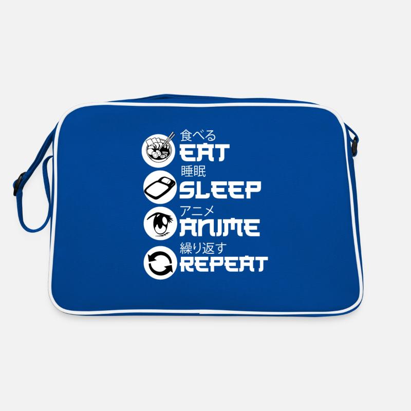 Eat Sleep Anime Repeat Retro Tasche
