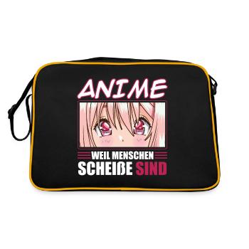 Anime because people suck - Retro Bag - black/gold - Back