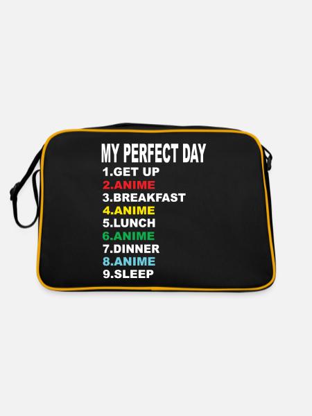 Anime My Perfect Day Anime Anime Series - Retro Bag - black/gold - Back