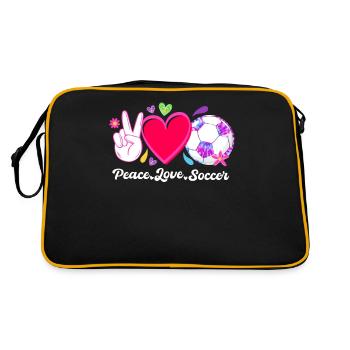 Peace Love Soccer - Sac Retro - noir/or - Dos