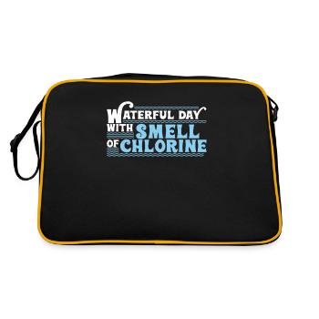 Waterful Day With Smell Of Chlorine Funny Pool - Retro Bag - black/gold - Back
