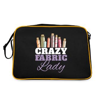 Crazy Fabric Funny Quilting Humor For A Quilter - Retro Bag - black/gold - Back