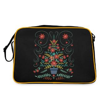 Folk Art Christmas Tree - Retro Bag - black/gold - Back