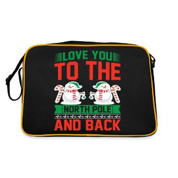 Love You to the North Pole and Back Funny - Retro Bag - black/gold - Back