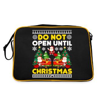Do Not Open Until Christmas Funny Ugly Xmas Ugly - Retro Bag - black/gold - Back