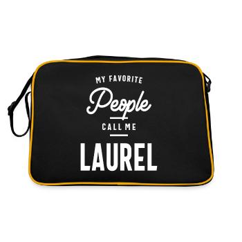 Nom personnalisé de Laurel - Sac Retro - noir/or - Dos