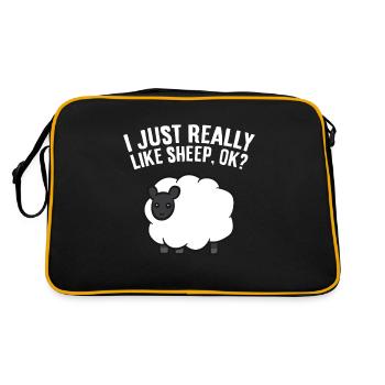 Amoureux des moutons Éleveurs de moutons J’aime les moutons - Sac Retro - noir/or - Dos