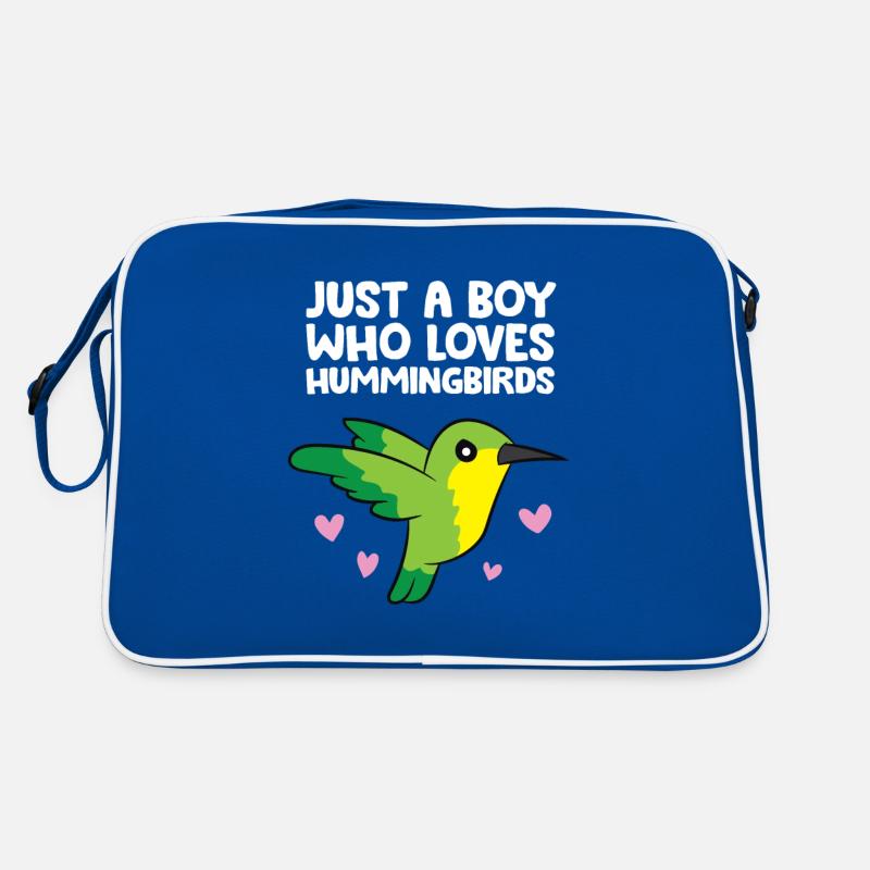 Nur ein Junge, der Kolibris liebt Retro Tasche