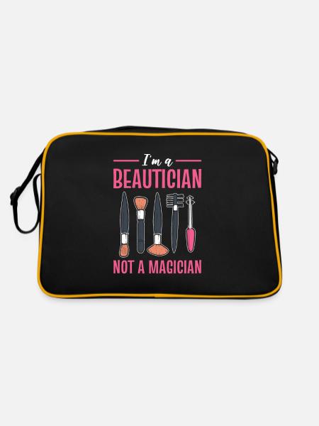 Kosmetikerin Ästhetikerin Kosmetik Make-up Fadenzi - Retro Tasche - Schwarz/Gold - Hinten