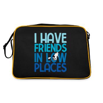 Apnoetaucher Freitaucher Taucher - Retro Tasche - Schwarz/Gold - Hinten