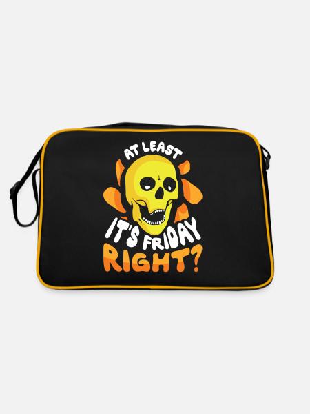 At least it's finally sarcastic Friday - Retro Bag - black/gold - Back