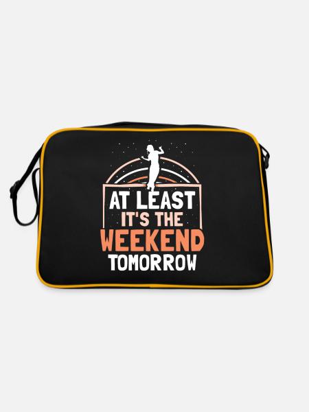 Au moins demain week-end vendredi est enfin - Sac Retro - noir/or - Dos