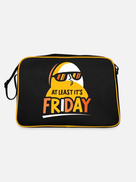 At least it's finally sarcastic Friday - Retro Bag - black/gold - Back