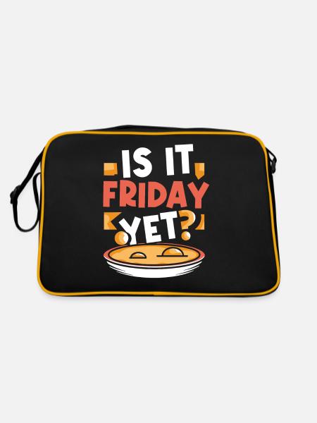 Est-ce déjà vendredi? Week-end enfin vendredi - Sac Retro - noir/or - Dos