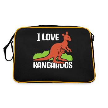 J’adore les kangourous kangourou animal amoureux - Sac Retro - noir/or - Dos
