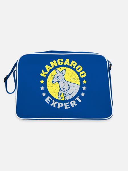 Kangaroo Expert Animal Kangaroos Lover - Retro Bag - blue/white - Back