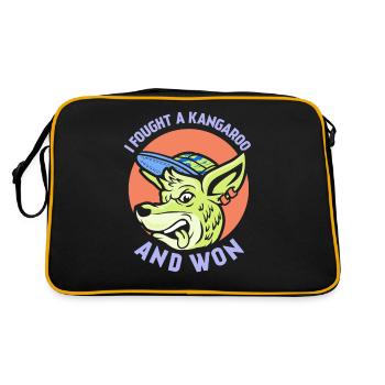 I fought with a kangaroo and won kangaroos - Retro Bag - black/gold - Back