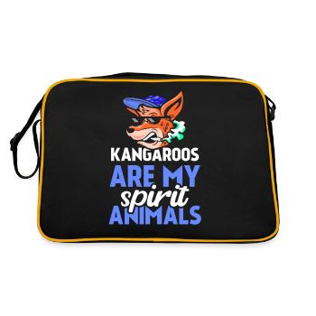 Kängurus Sind Meine Lieblingstiere Tier Känguru - Retro Tasche - Schwarz/Gold - Hinten