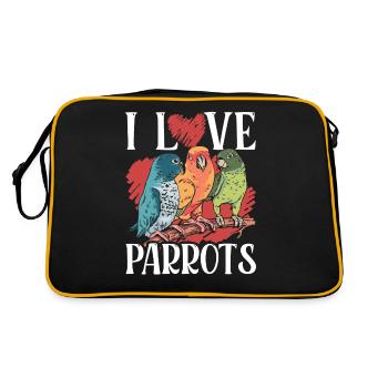 J’aime les perroquets animal de compagnie perroquet mignon - Sac Retro - noir/or - Dos