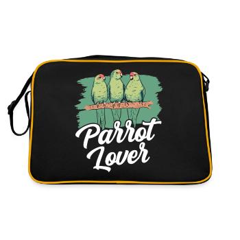 Amoureux des perroquets Mignon Animal Perroquet Pet - Sac Retro - noir/or - Dos