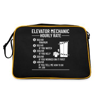 Elevator Elevator Technician Elevator Elevator - Retro Bag - black/gold - Back
