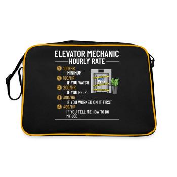 Elevator Elevator Technician Elevator Elevator - Retro Bag - black/gold - Back