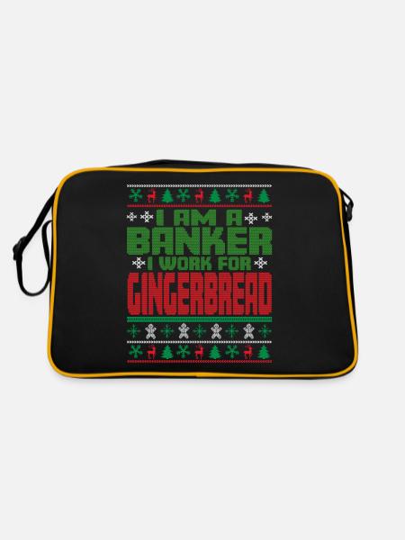 Banker Christmas Quote - Retro Bag - black/gold - Back