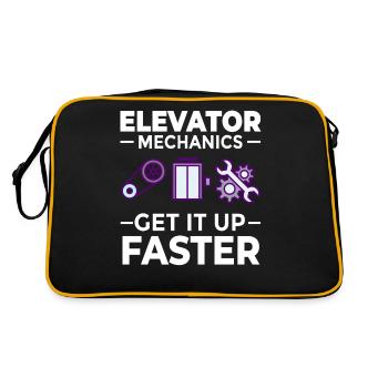 Elevator Elevator Technician Elevator Elevator - Retro Bag - black/gold - Back