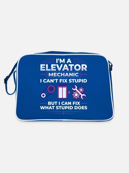 Technicien d’ascenseur Élévateur élévateur - Sac Retro - bleu/blanc - Dos